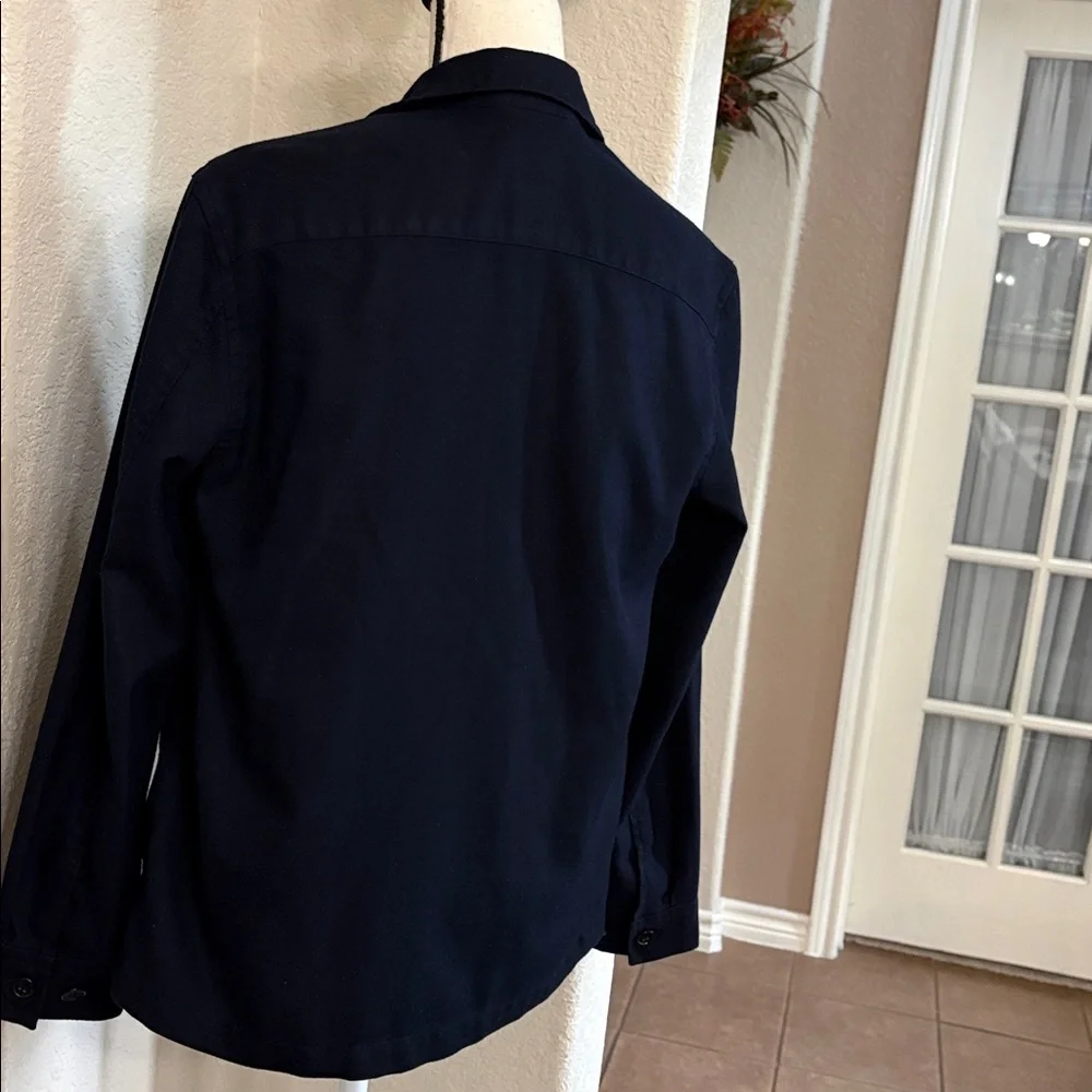 H&M blue full zip up shirt jacket shacket Size XS